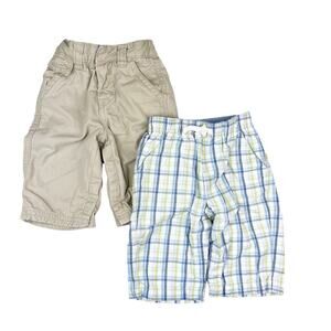 Baby Gap Cotton Inside Lined Pants Khaki Blue Plaid Size 3-6 Months